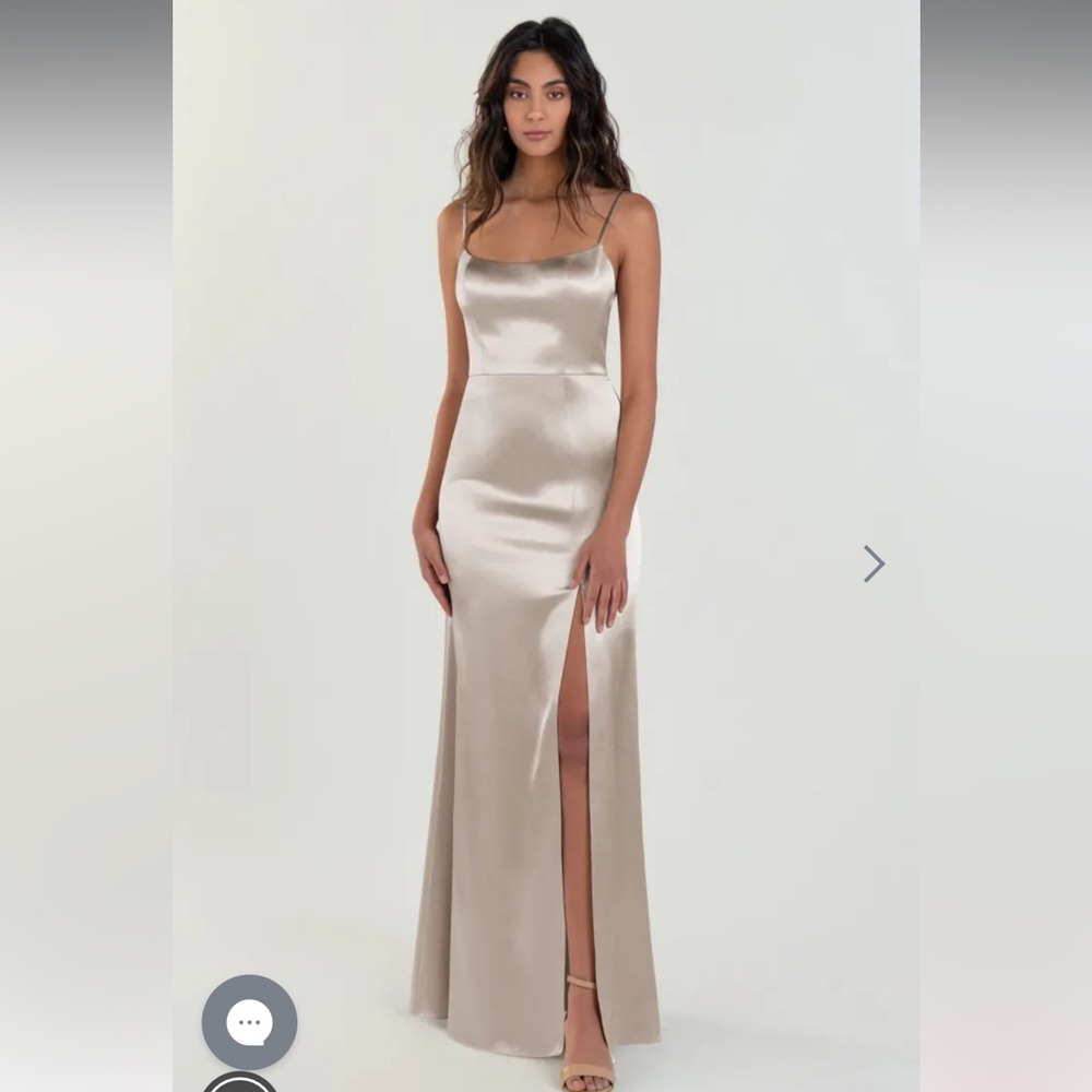 Jenny Yoo Chase Bridesmaid Dress size 8 color latte